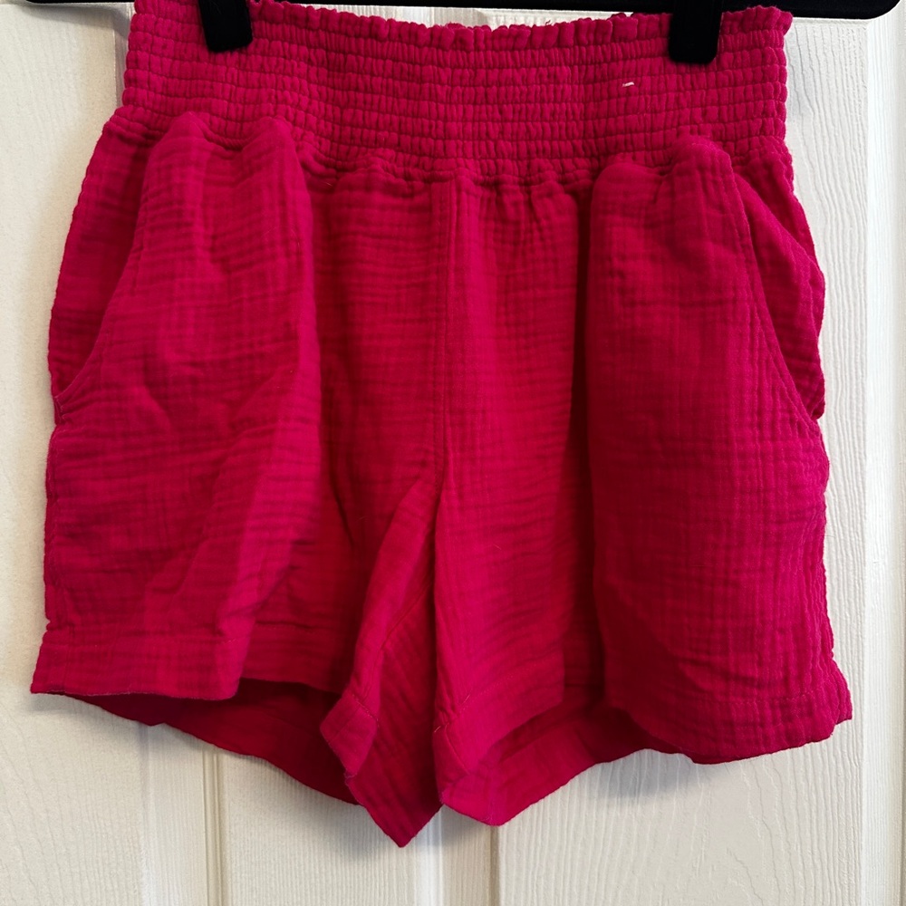 Three Dots Women's Pink Gauze Shorts